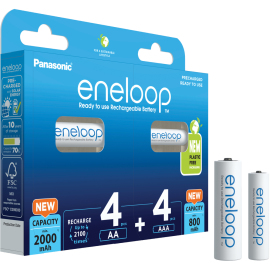 Panasonic Eneloop HR6 AA 2000mAh + HR03 AAA 800mAh