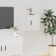 vidaXL Nástenná TV skrinka lesklá biela 40x34,5x40 cm - cena, srovnání