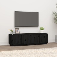 vidaXL TV skrinka čierna 140x40x40 cm masívna borovica - cena, srovnání