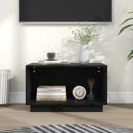 vidaXL TV skrinka čierna 60x35x35 cm masívna borovica - cena, srovnání