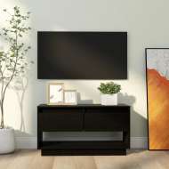 vidaXL TV skrinka čierna 74x34x40 cm masívna borovica - cena, srovnání