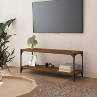vidaXL TV skrinka dymový dub 100x33x41 cm spracované drevo a oceľ - cena, srovnání