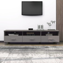 vidaXL TV skrinka HAMAR, svetlosivá 158x40x40 cm, borovicový masív