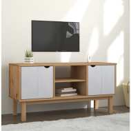 vidaXL TV skrinka OTTA, hnedo biela 113,5x43x57 cm, borovicový masív - cena, srovnání