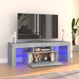 vidaXL TV skrinka s LED svetlami sivý dub sonoma 120x35x40 cm