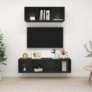 vidaXL 2-dielna súprava TV skriniek čierna drevotrieska - cena, srovnání