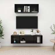 vidaXL 2-dielna súprava TV skriniek vysokolesklá čierna drevotrieska - cena, srovnání