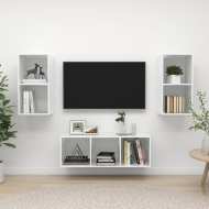 vidaXL 3-dielna sada TV skriniek lesklá biela drevotrieska - cena, srovnání