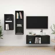 vidaXL 3-dielna súprava TV skriniek čierna drevotrieska - cena, srovnání