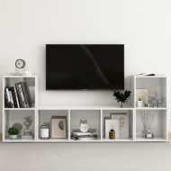 vidaXL 3-dielna súprava TV skriniek lesklá biela drevotrieska - cena, srovnání