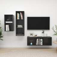 vidaXL 3-dielna súprava TV skriniek lesklá sivá drevotrieska - cena, srovnání