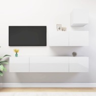vidaXL 4-dielna sada TV skriniek lesklá biela drevotrieska - cena, srovnání