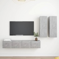 vidaXL 4-dielna súprava TV skriniek betónovo-sivá drevotrieska - cena, srovnání