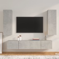 vidaXL 4-dielna súprava TV skriniek betónovosivá spracované drevo - cena, srovnání