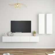 vidaXL 4-dielna súprava TV skriniek biela drevotrieska - cena, srovnání