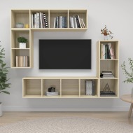 vidaXL 4-dielna súprava TV skriniek dub sonoma spracované drevo - cena, srovnání