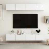 vidaXL 4-dielna súprava TV skriniek lesklá biela 100x30x30 cm drevotrieska - cena, srovnání