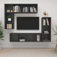 vidaXL 4-dielna súprava TV skriniek sivá drevotrieska - cena, srovnání