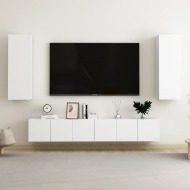 vidaXL 5-dielna súprava TV skriniek biela drevotrieska - cena, srovnání