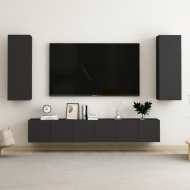 vidaXL 5-dielna súprava TV skriniek čierna drevotrieska - cena, srovnání