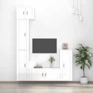 vidaXL 5-dielna súprava TV skriniek lesklá biela spracované drevo - cena, srovnání