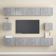vidaXL 6-dielna súprava TV skriniek betónovo-sivá drevotrieska - cena, srovnání