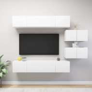 vidaXL 6-dielna súprava TV skriniek biela drevotrieska - cena, srovnání