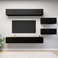vidaXL 6-dielna súprava TV skriniek čierna drevotrieska - cena, srovnání