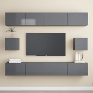 vidaXL 6-dielna súprava TV skriniek lesklá sivá drevotrieska - cena, srovnání