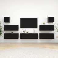 vidaXL 7-dielna súprava TV skriniek čierna drevotrieska - cena, srovnání