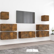 vidaXL 7-dielna súprava TV skriniek dymový dub spracované drevo - cena, srovnání
