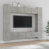 vidaXL 8-dielna súprava TV skriniek betónová sivá spracované drevo - cena, srovnání