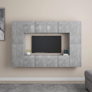 vidaXL 8-dielna súprava TV skriniek betónovo-sivá drevotrieska - cena, srovnání