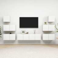 vidaXL 8-dielna súprava TV skriniek biela drevotrieska - cena, srovnání