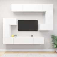 vidaXL 8-dielna súprava TV skriniek biela spracované drevo - cena, srovnání