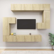 vidaXL 8-dielna súprava TV skriniek dub sonoma spracované drevo - cena, srovnání