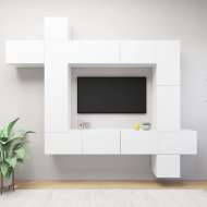 vidaXL 9-dielna súprava TV skriniek biela drevotrieska - cena, srovnání