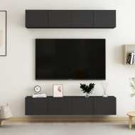 vidaXL 4-dielna TV skrinky čierne 80x30x30 cm drevotrieska - cena, srovnání