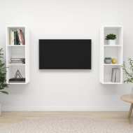 vidaXL Nástenné TV skrinky 2 ks biele drevotrieska - cena, srovnání