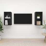 vidaXL Nástenné TV skrinky 2 ks čierne drevotrieska - cena, srovnání
