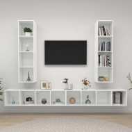 vidaXL Nástenné TV skrinky 4 ks lesklé biele drevotrieska - cena, srovnání