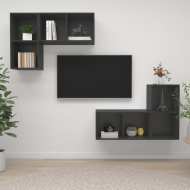 vidaXL Nástenné TV skrinky 4 ks sivé drevotrieska - cena, srovnání