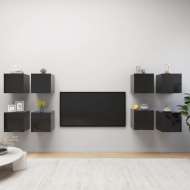 vidaXL Nástenné TV skrinky 8 ks lesklé čierne 30,5x30x30 cm - cena, srovnání