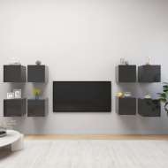 vidaXL Nástenné TV skrinky 8 ks lesklé sivé 30,5x30x30 cm - cena, srovnání