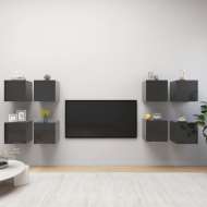 vidaXL Nástenné TV skrinky 8 ks lesklé sivé 30,5x30x30 cm - cena, srovnání