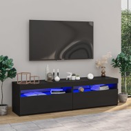 vidaXL TV skrinky 2 ks s LED svetlami čierne 75x35x40 cm - cena, srovnání