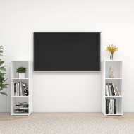 vidaXL TV skrinky 2 ks vysokolesklé biele 107x35x37 cm drevotrieska - cena, srovnání