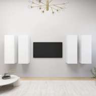 vidaXL TV skrinky 4 ks biele 30,5x30x90 cm drevotrieska - cena, srovnání