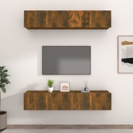 vidaXL TV skrinky 4 ks dymový dub 80x30x30 cm spracované drevo - cena, srovnání