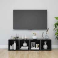 vidaXL TV skrinky 4 ks lesklé sivé 37x35x37 cm drevotrieska - cena, srovnání